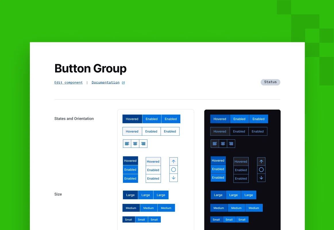 The Exabeam design system’s button components