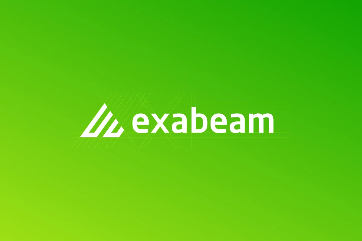 The Exabeam wordmark on brand green