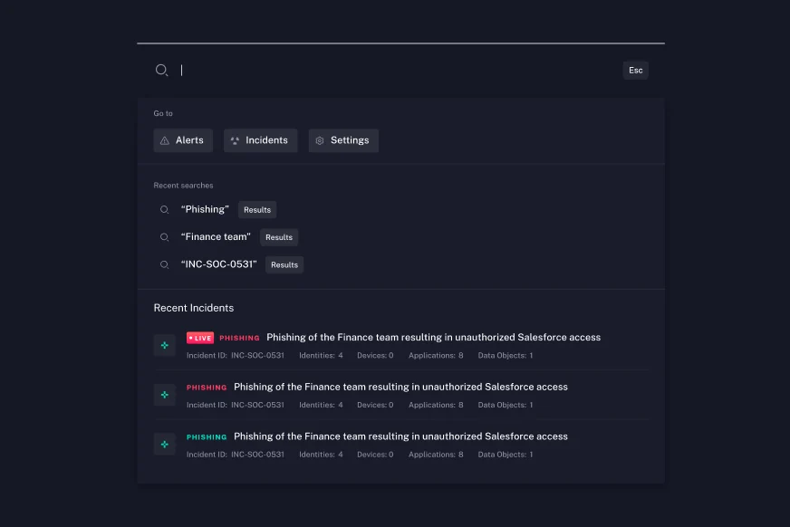 List and table views from the product interface