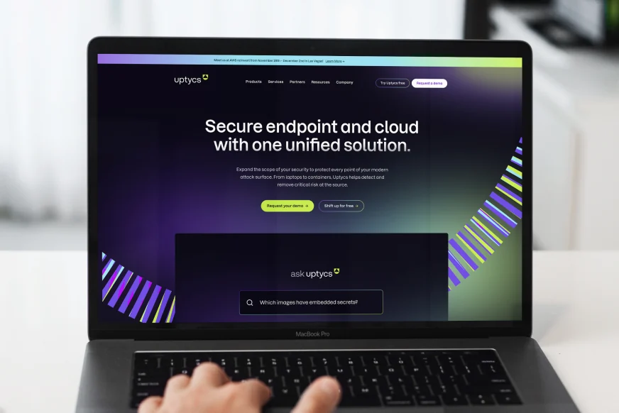 A unified endpoint and cloud security page on a laptop
